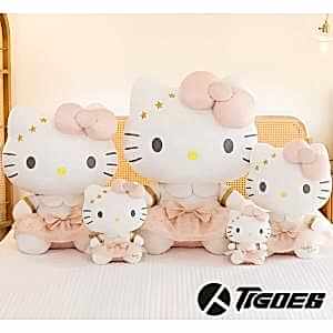 Dev Boy 70 x 50 Cm Hello Kitty Peluş Oyuncak Yumuşak Dokulu Etekli Kurdaleli Hello Kitty