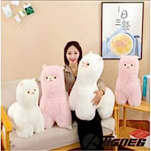 Peluş Alpaka Lama 50 Cm Yumuşacık Sevimli Oyun Uyku Arkadaşım Pembe Renk