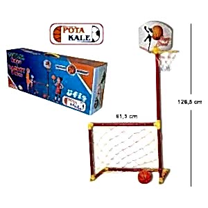 2 İN 1 PORTATİF MİNYATÜR KALE VE POTA + TOP