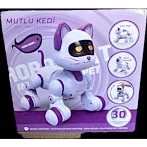 30 Fonksiyonlu Programlanabilen Uzaktan Kumandalı İnteraktif Mutlu Kedi Meow Mor Renk