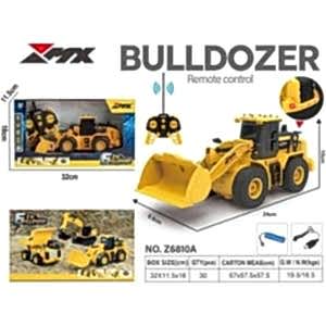 1:24 Ölçek 6 Kanallı Full Fonksiyonlu Uzaktan Kumandalı Şarjlı Bulldozer Kepçe 24 Cm