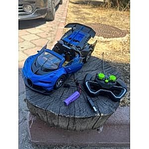 1:14 Ölçek Full Fonksiyonlu Şarjlı Işıklı Uzaktan Kumandalı Kapıları Açılır Bugatti Spor Araba 28 Cm