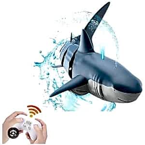 Uzaktan Kumandalı  38 cm Yüzen Su Püskürten Şarjlı Köpek Balığı Su Geçirmez Kumanda