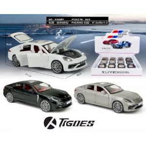 Büyük Boy 21 Cm Sesli Işıklı Çek Bırak PorscheTüm Kapıları Bagajı Kaputu Açılabilir Spor Araba