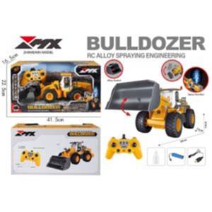1:18 Ölçek 9 Kanallı Full Fonksiyonlu Uzaktan Kumandalı Şarjlı Işıklı Kepçe Bulldozer  32 Cm