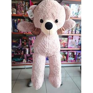 110 Cm Büyük Boy Gül Kurusu Renkli Peluş Ayı Yumuşacık Dolgulu Pamuk Kumaş Uyku Arkadaşı