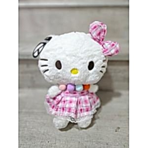 Hello Kitty 30 Cm Kurdaleli Ponponlu Pembe Elbiseli Peluş Oyuncak