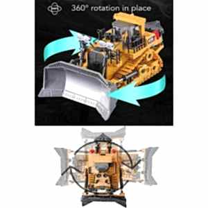 YIGONG 9 KANALLI 2.4 GHZ UZAKTAN KUMANDALI IŞIKLI ŞARJLI METAL BULLDOZER KEPÇE