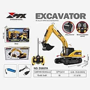 Uzaktan Kumandalı 15 M Menzilli 5 Kanallı Şarjlı Ekskavatör Premium Model Hareketli Kepçe Oyuncak