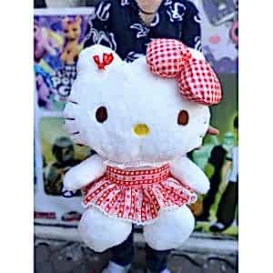 50 Cm Hello Kitty Peluş Oyuncak Pamuk Kumaş Yumuşacık Kırmızı Elbiseli Hello Kitty