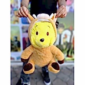 50 Cm İnek Figür Kapüşonlu Peluş Ayı Yumuşacık Sevimli Peluş Ayıcık