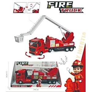 Fire Truck 25 Cm Dönebilen Kabin Sürtmeli Açılabilir Merdivenli İtfaite Arabası