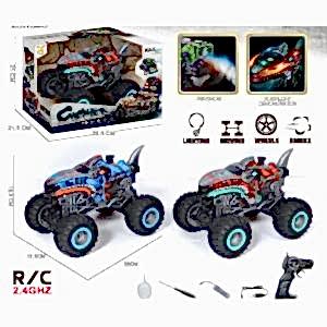 Uzaktan Kumandalı Duman Atan Köpek Balığı Şarjlı 23 Cm Monster Araba