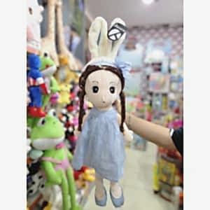 70 Cm Etekli Mavi Renk Bez Bebek Tavşan Kulaklı Elbiseli Bez Bebek Peluş Oyuncak